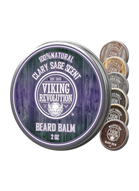 Clary Sage Beard Balm - Beard Butter with Argan Oil, Beard Softener for Men with Jojoba Oil - Beard Moisturizer for Men with Beeswax - Beard Wax for Men (2oz, 1 Pack)