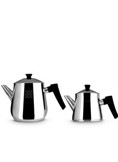 Serenk Stainless Steel Turkish Teapot Set, 1L Teapot & 2L Lower Pot, Double-Stacked Design, Induction Compatible, Mirror Polished Finish, Serenk Definition Series  - Image 2
