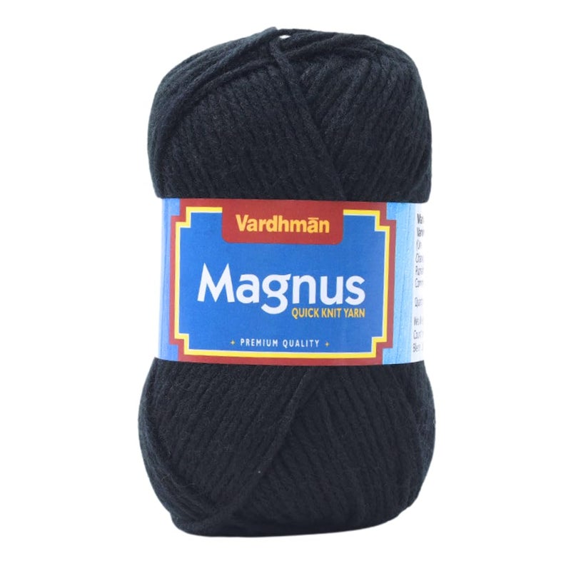 Vardhman Threads Vardhaman Magnus Yarn Acrowool Acrylic Hand Knitting and Crochet Yarn. Pack of 1 Ball - 100Gms,4 ply (Acrylic Wool Yarn) (Black) - Image 1