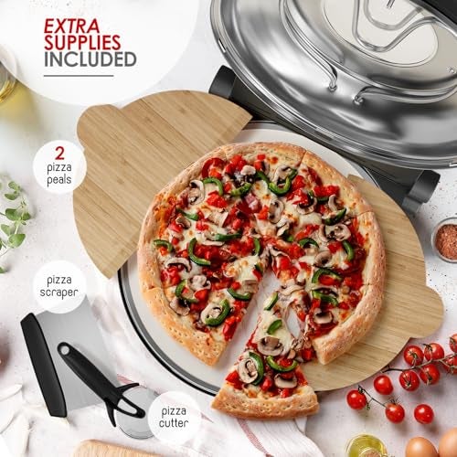 Eatex Electric Pizza Oven Indoor, 12 Inch Countertop Pizza Oven, Portable Stone Pizza Oven, Heats up to 790°F for Crispy Crust, Pizza Maker Machine for Home – Black - Image 5