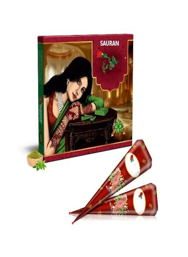 SAURAN غلاف مخروطي بني اللون من سوران مهندي (عبوة من 12 قطعة) - Image 1