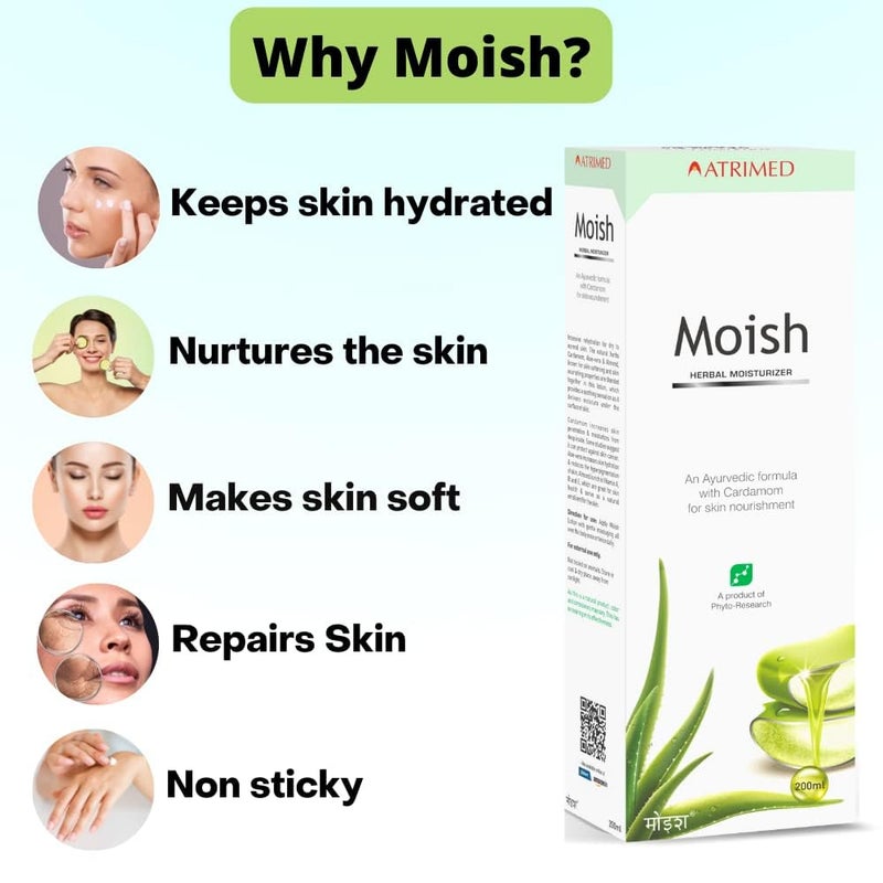 ATRIMED Ayurvedic Moish Skin Moisturizer Cream by Atrimed Nourish Your Skin with Herbal Moisture  200ml  Single Pack - Image 3