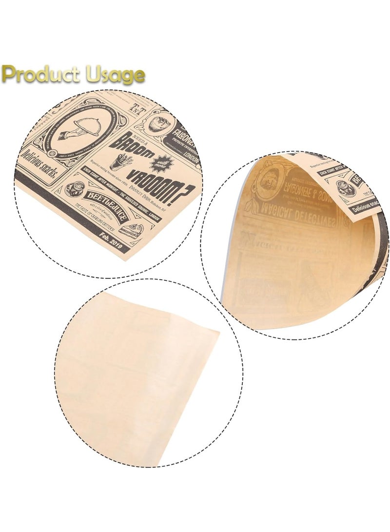 SYOSI Parchment Paper, Greaseproof Baking Sheets, Non-Stick Food Wrapping Papers for Bread, Burger, Sandwich, Fries, Cheese, Deli Meats, Basket Liners, Oven Safe & Oil-Resistant (200 Sheets, 25x25cm) - Image 3