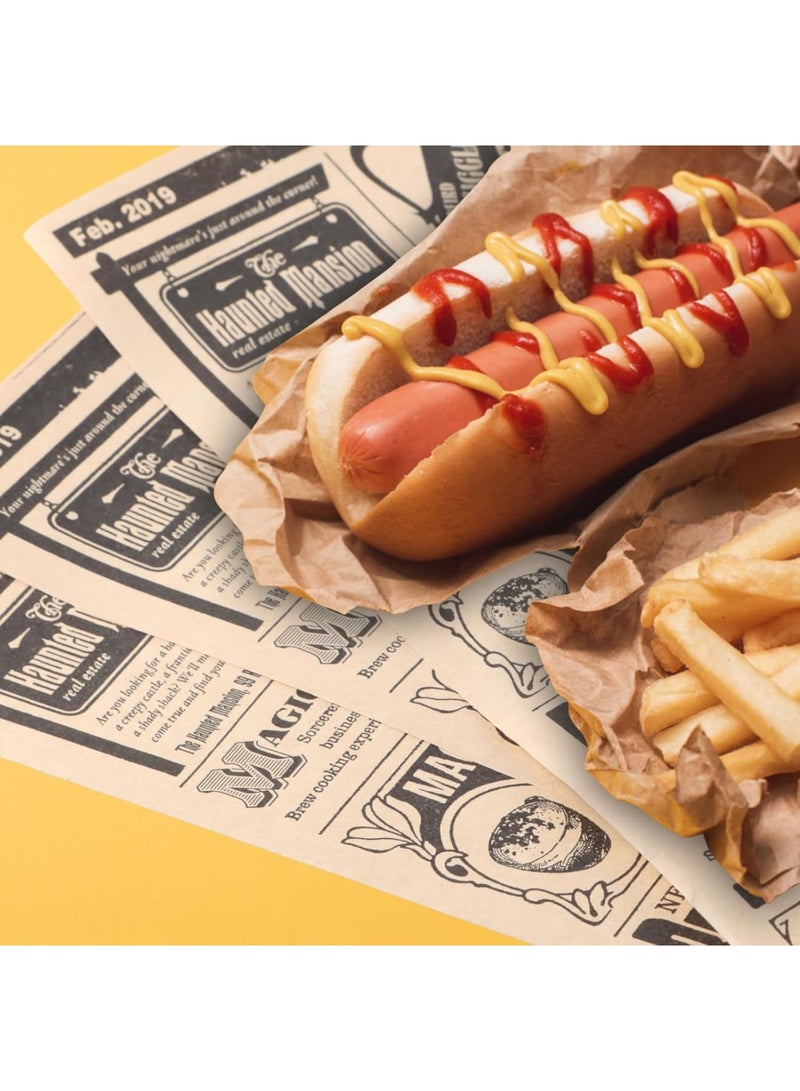 SYOSI Parchment Paper, Greaseproof Baking Sheets, Non-Stick Food Wrapping Papers for Bread, Burger, Sandwich, Fries, Cheese, Deli Meats, Basket Liners, Oven Safe & Oil-Resistant (200 Sheets, 25x25cm) - Image 2