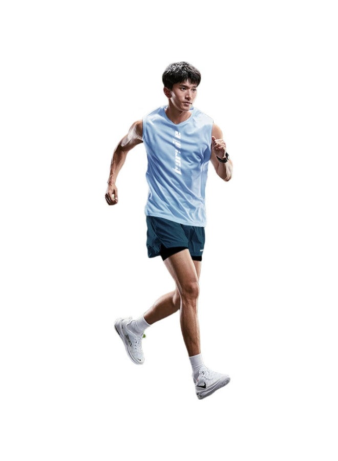 BURUITE Running Sports Suit Men'S Ice Silk Vest T-Shirt Quick-Drying Clothes Loose Marathon Track And Field Training Fitness Shorts - Image 3