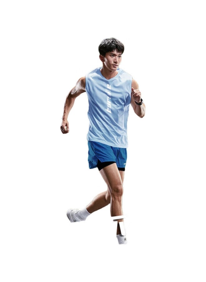 BURUITE Running Sports Suit Men'S Ice Silk Vest T-Shirt Quick-Drying Clothes Loose Marathon Track And Field Training Fitness Shorts - Image 1