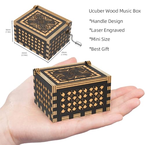 Ucuber Teacher Appreciation Music Box,Play You are My Sunshine Wood Black Best Gift for Teacher, Thanksgiving Christmas, Cute Student Teacher Gifts Novelty Daycare Teacher Gift - Image 5