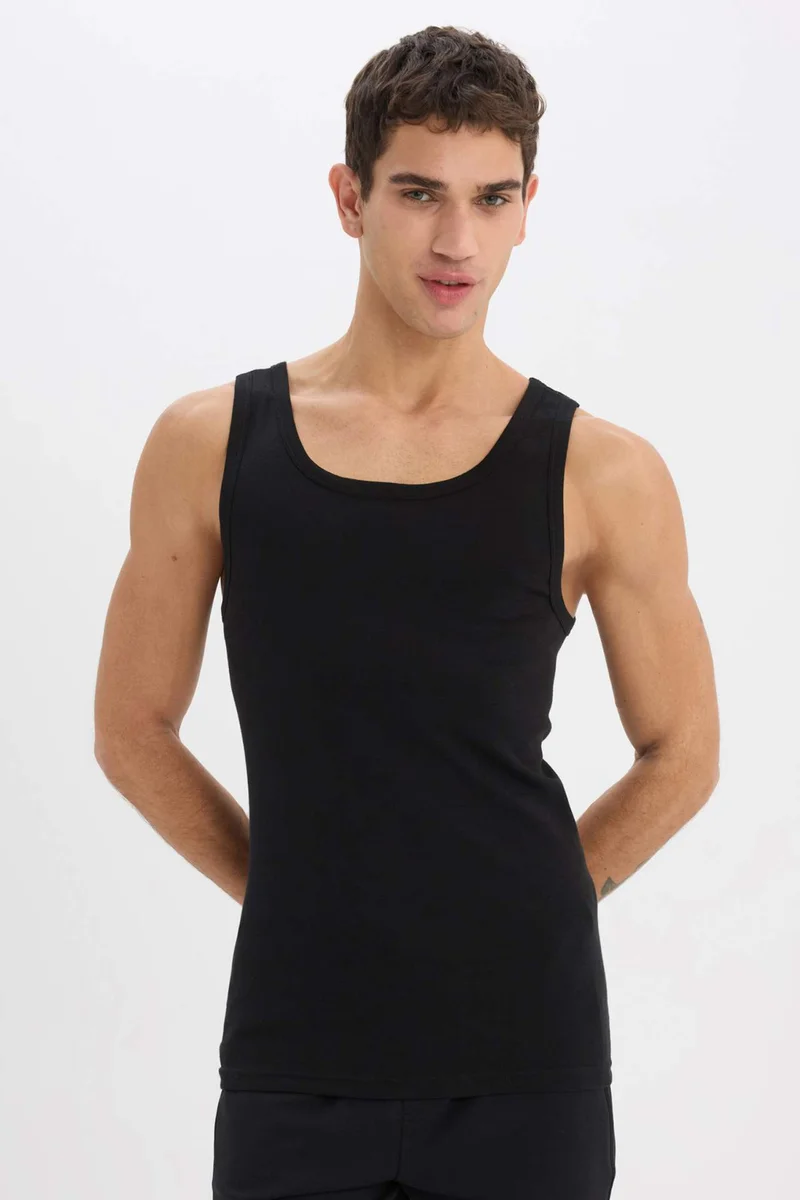 ديفاكتو Slim Fit Ribbed 2 Piece Undershirt