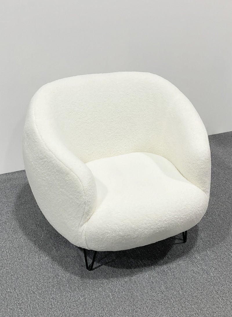 ميبل لديكور المنزل Maple Home  Lamb Wool Sofa Chairs Single Seat Comfy Upholstered Arm Chair Living Room Bedroom Furniture  - Image 1