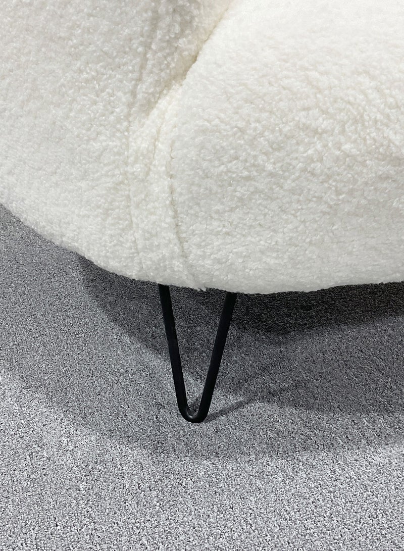 ميبل لديكور المنزل Maple Home  Lamb Wool Sofa Chairs Single Seat Comfy Upholstered Arm Chair Living Room Bedroom Furniture  - Image 4