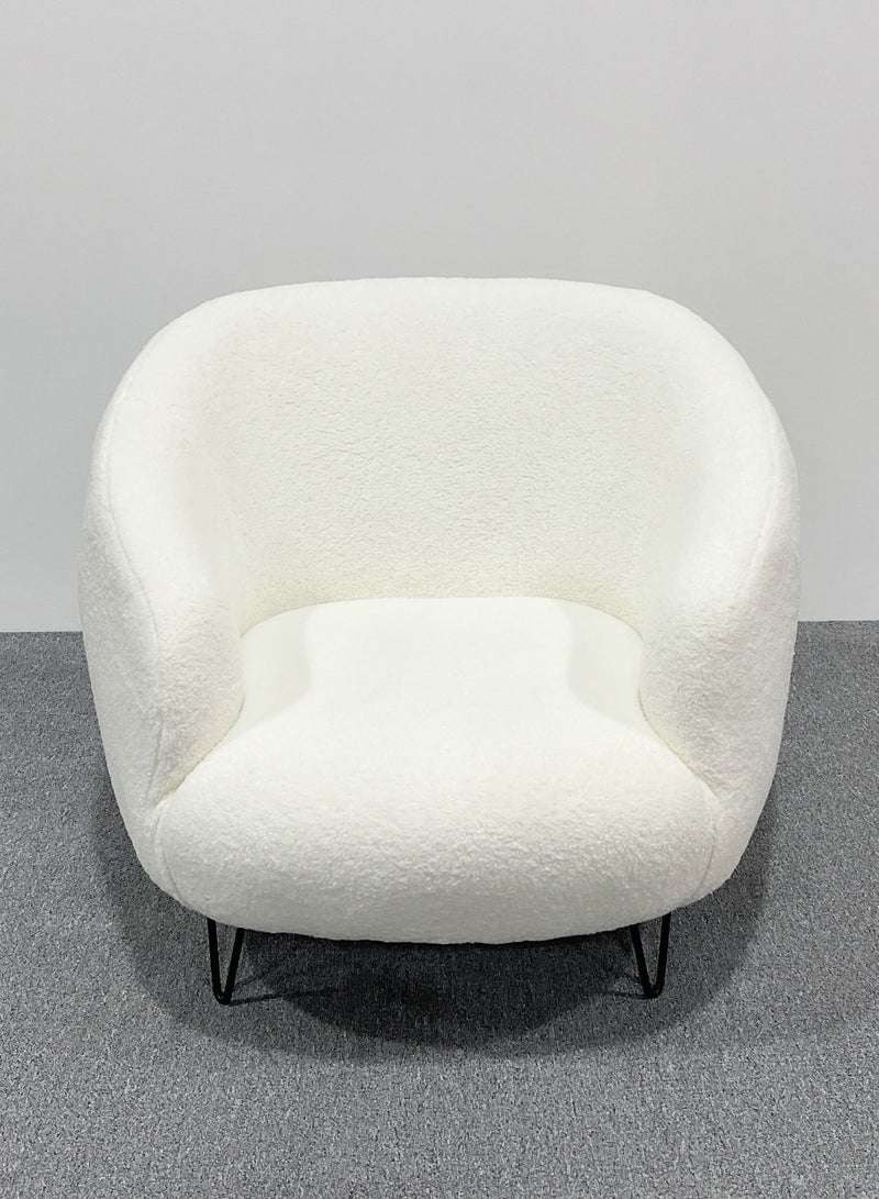 ميبل لديكور المنزل Maple Home  Lamb Wool Sofa Chairs Single Seat Comfy Upholstered Arm Chair Living Room Bedroom Furniture  - Image 2