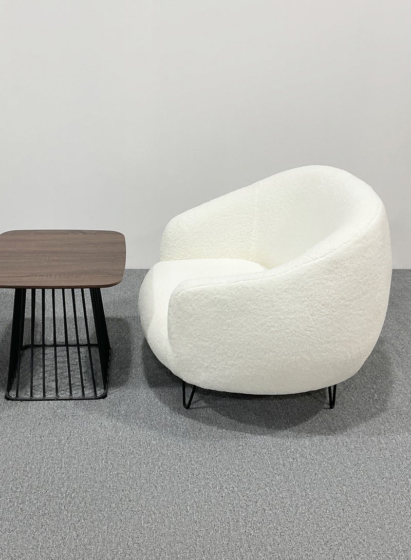 ميبل لديكور المنزل Maple Home  Lamb Wool Sofa Chairs Single Seat Comfy Upholstered Arm Chair Living Room Bedroom Furniture  - Image 3
