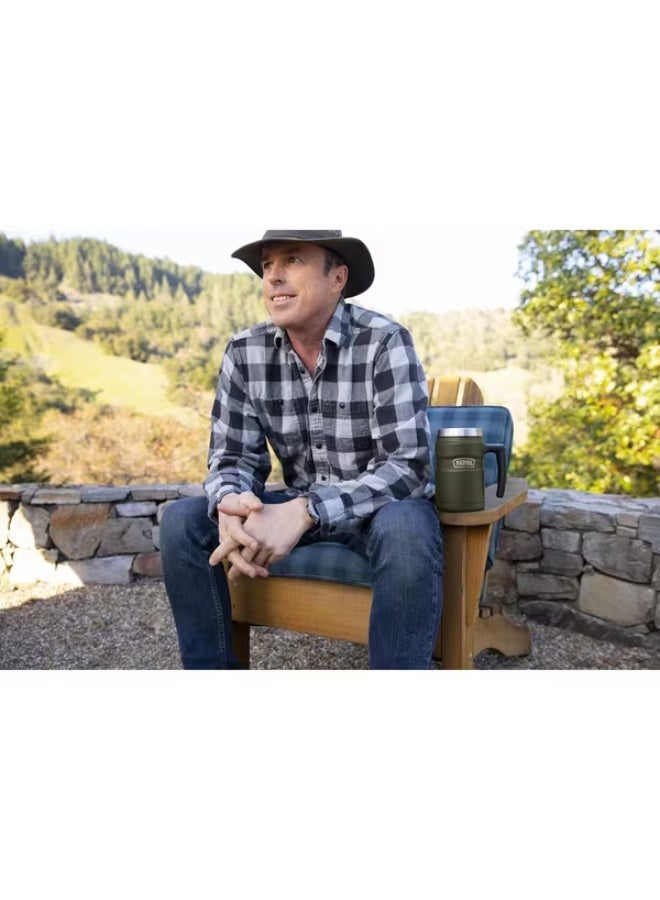 THERMOS Leak Proof Vacuum Insulated Stainless Steel Coffee Mug Army Green and Silver 16oz - Image 5