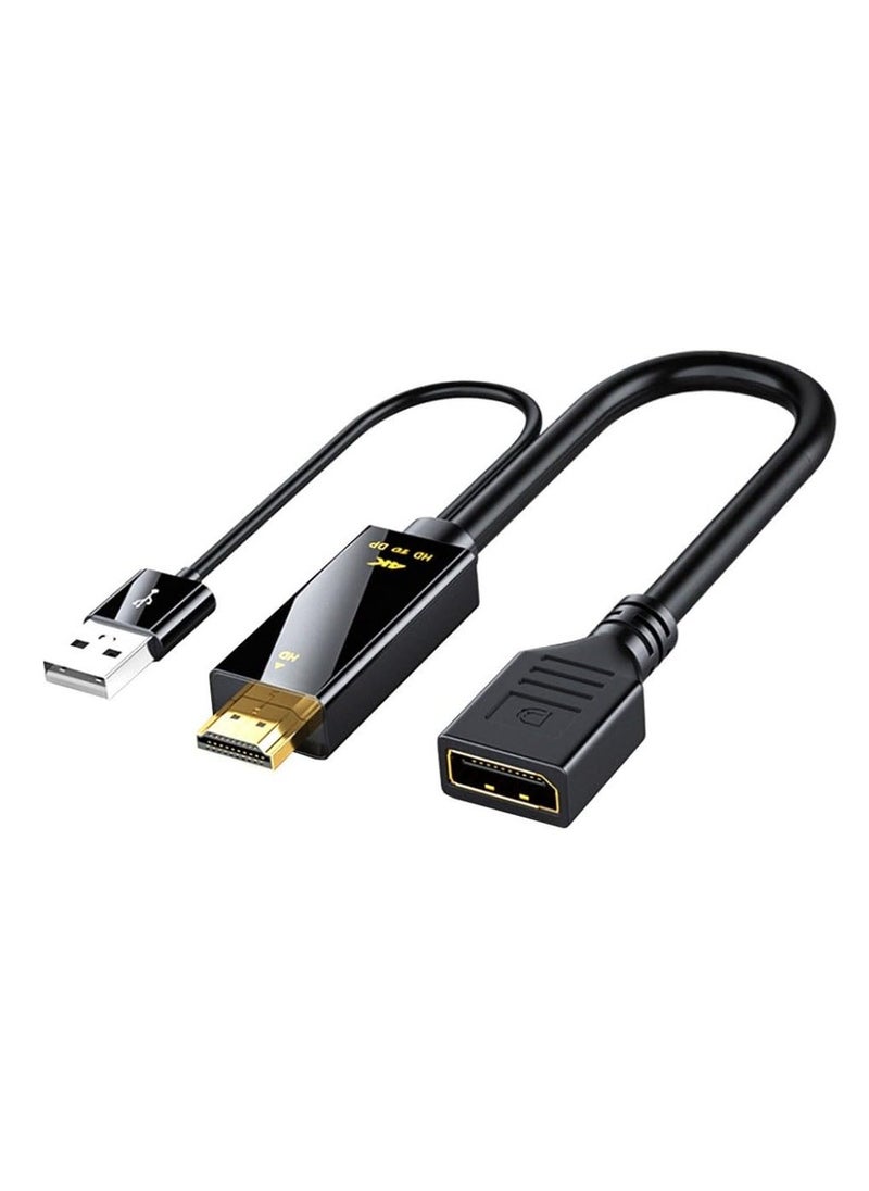 2 in 1 HDMI to Displayport Mini DP Replacement Cable Converter, Adaptor with USB male to female, Compatible Computer Host Graphics Card HDMI External DP Monitor TV Projector Adapter 4K60HZ - Image 1