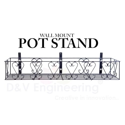 D&V ENGINEERING - Creative in innovation D&V Engineering Heavy-Duty Metal Wall Mount Plant Stand Shelf & Bracket|Indoor & Outdoor Hanging Planter Rack for Balcony, Garden – Black, Large - Image 5