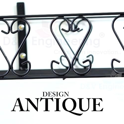 D&V ENGINEERING - Creative in innovation D&V Engineering Heavy-Duty Metal Wall Mount Plant Stand Shelf & Bracket|Indoor & Outdoor Hanging Planter Rack for Balcony, Garden – Black, Large - Image 4