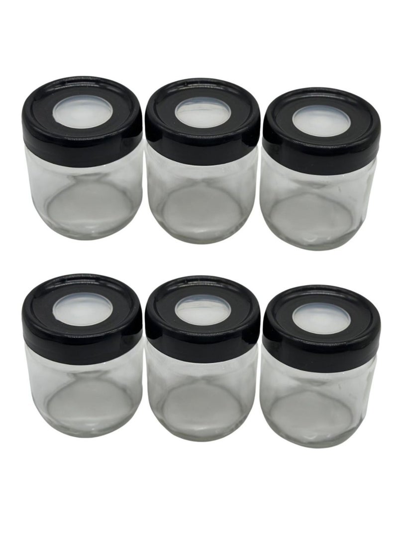 كلوكس طقم مرطبان علب زجاج بغطاء محكم لتخزين البهارات والتوابل في المطبخ 6 حبة 26X8,7X10,6 مم - Image 4