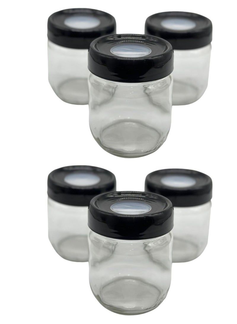 كلوكس طقم مرطبان علب زجاج بغطاء محكم لتخزين البهارات والتوابل في المطبخ 6 حبة 26X8,7X10,6 مم - Image 3