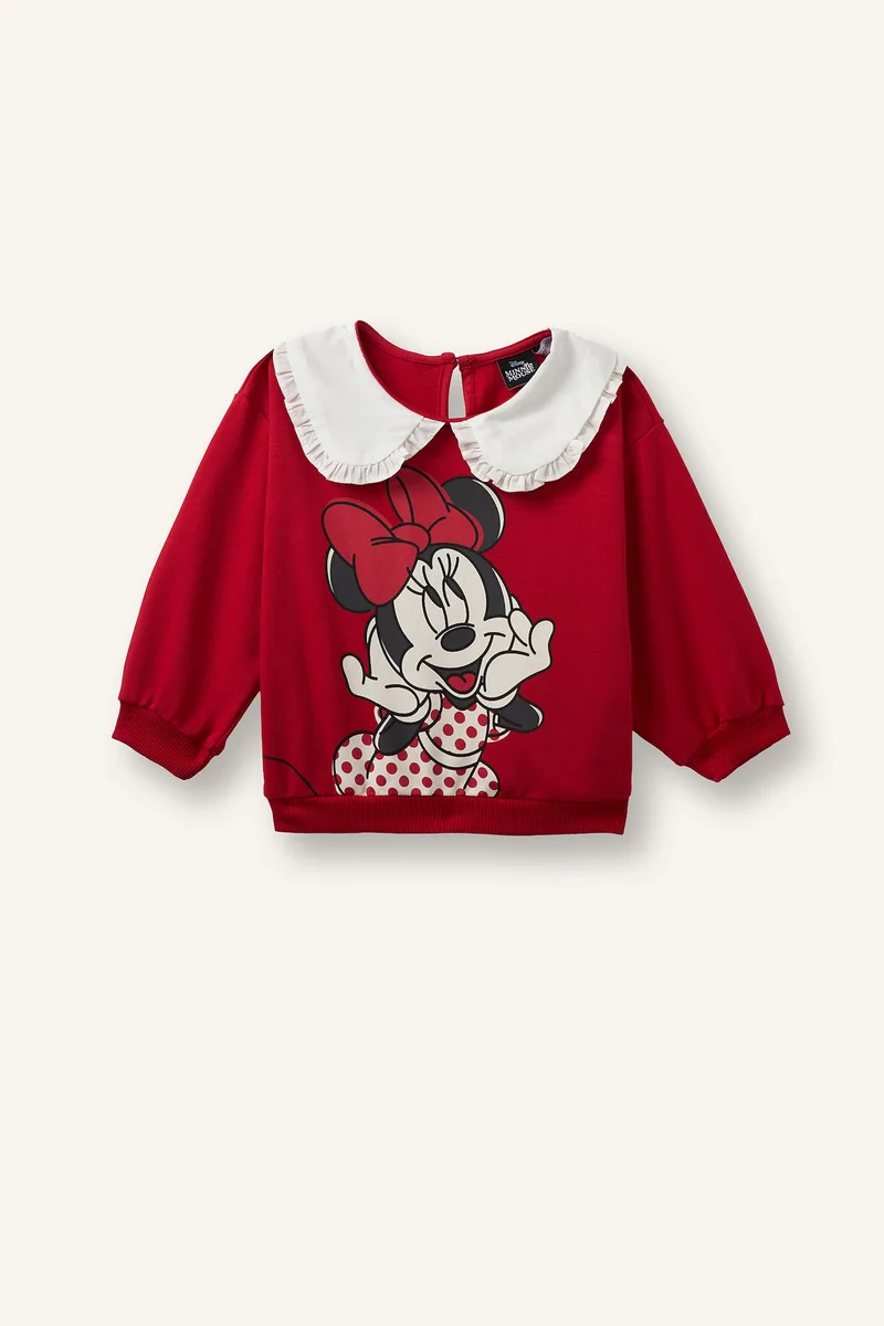 Defacto Baby Girl Disney Mickey &amp; Minnie Regular Fit Thin Sweatshirt