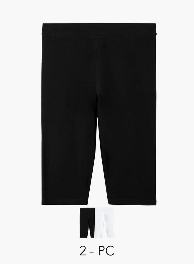 سبلاش فيڤ Pack of 2 Mid Rise Knee Length Leggings with Elasticated Waistband