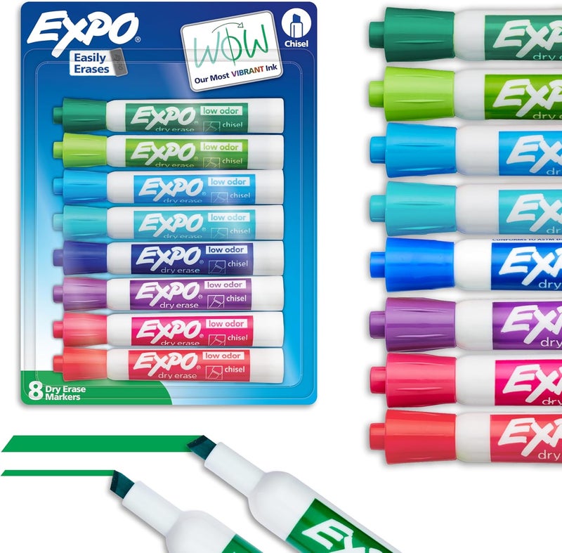 Expo Dry Erase Markers Chisel Tip Vibrant Colors 8 Pack 1931196 Low Odor Ink (1927524) - Image 1