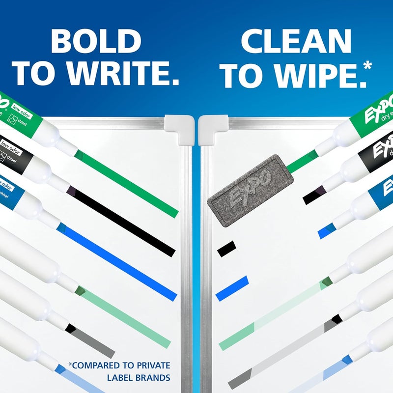 Expo Dry Erase Markers Chisel Tip Vibrant Colors 8 Pack 1931196 Low Odor Ink (1927524) - Image 5