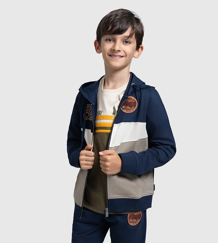 Color Block Hooded Jacket