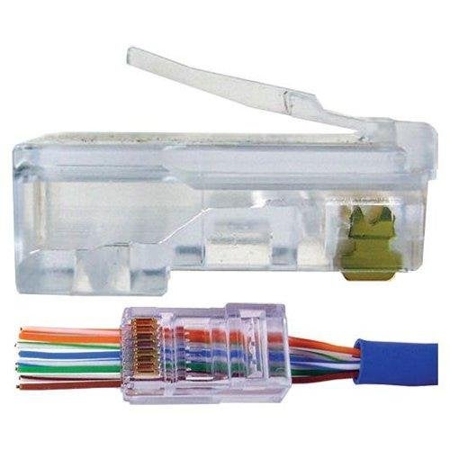 UbiGear أوبيجير 100 قطعة موصلات شبكة CAT5e RJ45 تمرير 8P8C مع طرف موصل مطلي بالذهب - Image 1