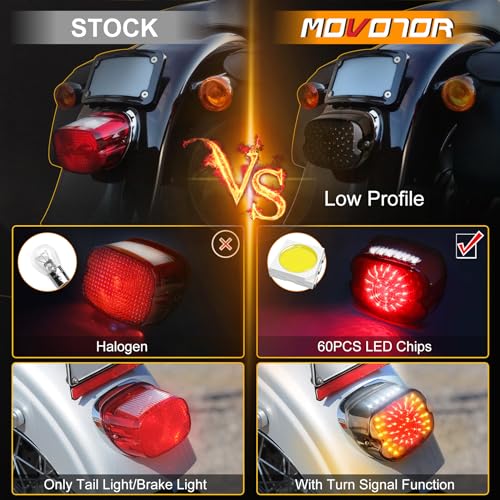 MOVOTOR Led Tail Light LED Brake Turn Signal Rear Light Low Profile Smoked Taillights Compatible with Harley Davidson Dyna Sportster 883 1200 Road King - Image 4