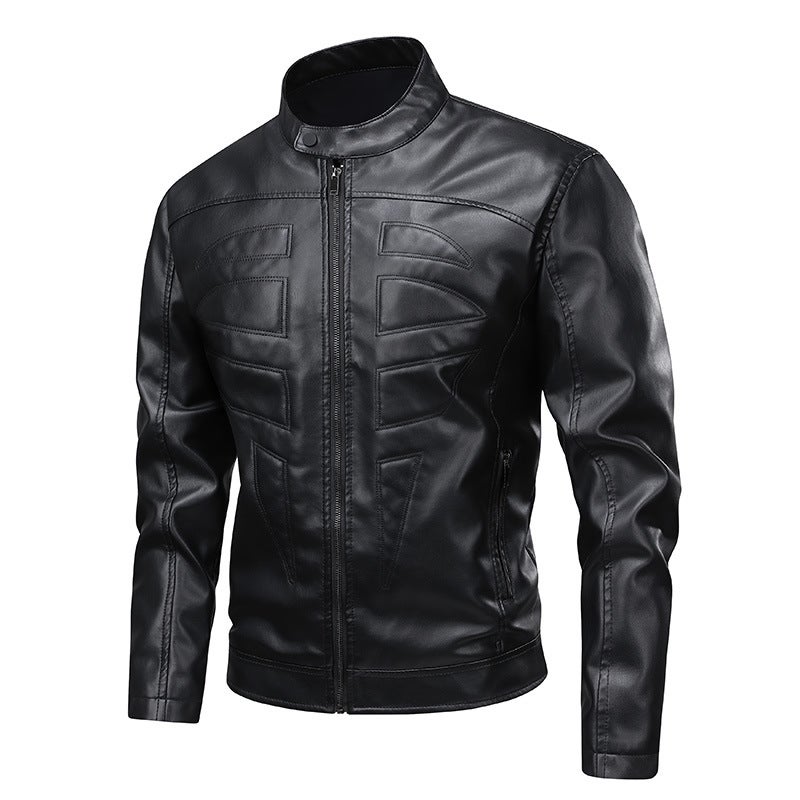 Stand CollarTop2025 Spring Autumn New Mens PU Vintage Jacket Cross-Border Leather Clothing High Conversion Data Style Green  - Image 1