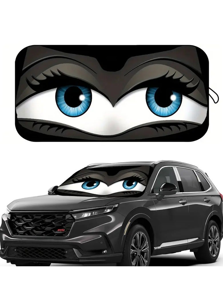 Cartoon Foldable Car Windshield Sunshade – Premium UV Protection & Heat Blocker – Fits Most Sedans & Small SUVs – Easy Install, Durable Summer Car Accessory - Image 1