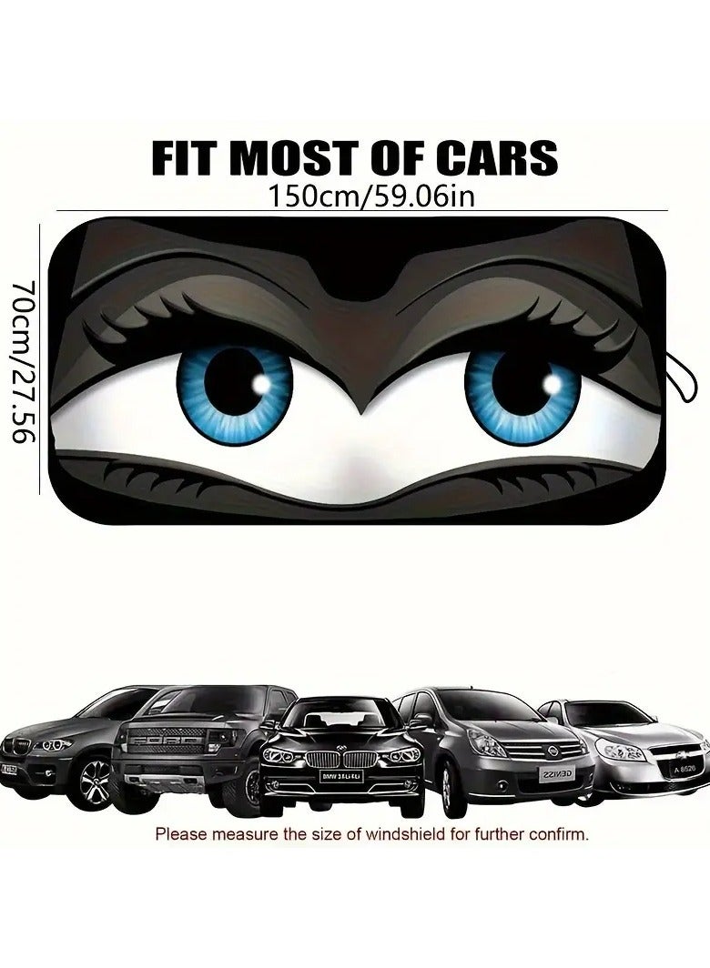 Cartoon Foldable Car Windshield Sunshade – Premium UV Protection & Heat Blocker – Fits Most Sedans & Small SUVs – Easy Install, Durable Summer Car Accessory - Image 4