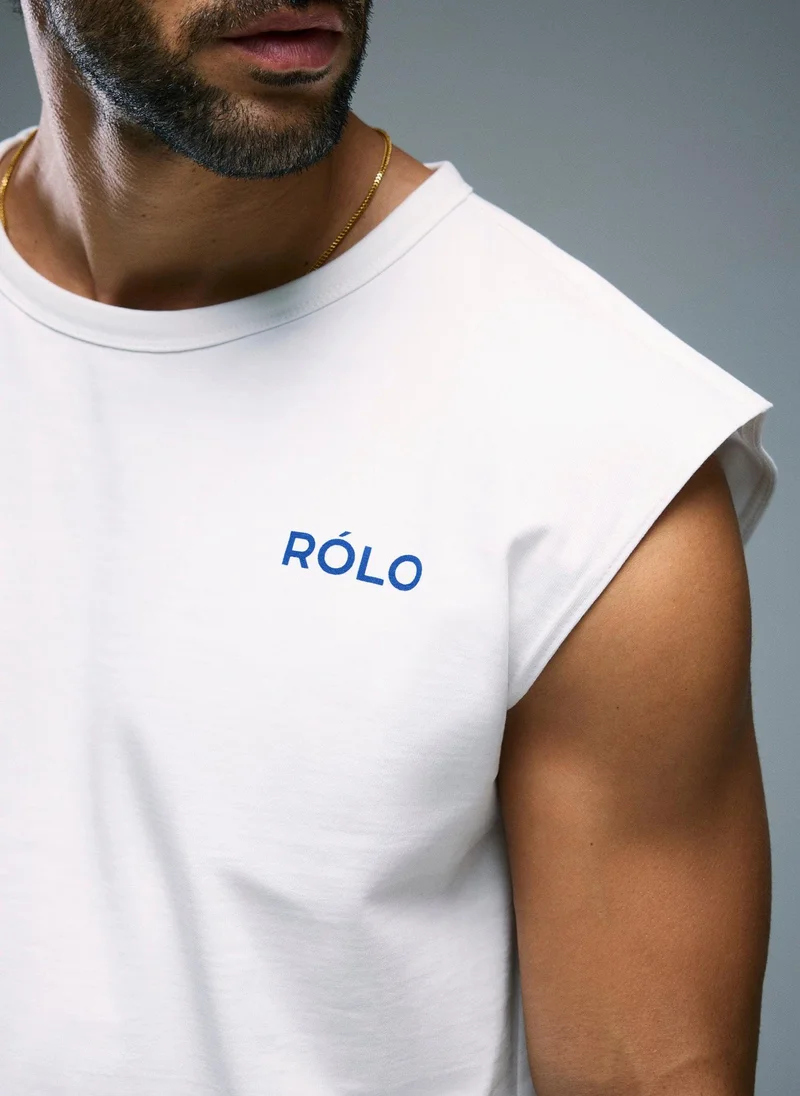RÓLO Men’s Cropped T-Shirt - White