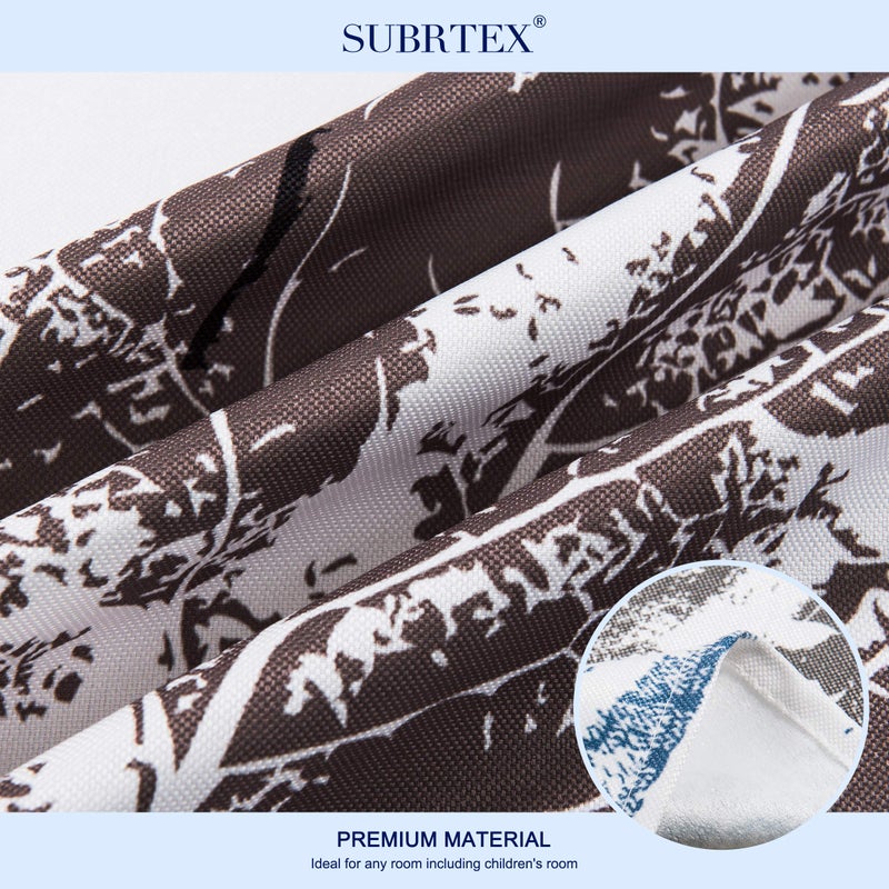 SUBRTEX Light Flitering Curtains 52Wx84L, Room Darkening Vibrant Floral Drapes, 50% Blackout, Semi Sheer Boho Farmhouse Curtains for Living Room, Gray - Image 2