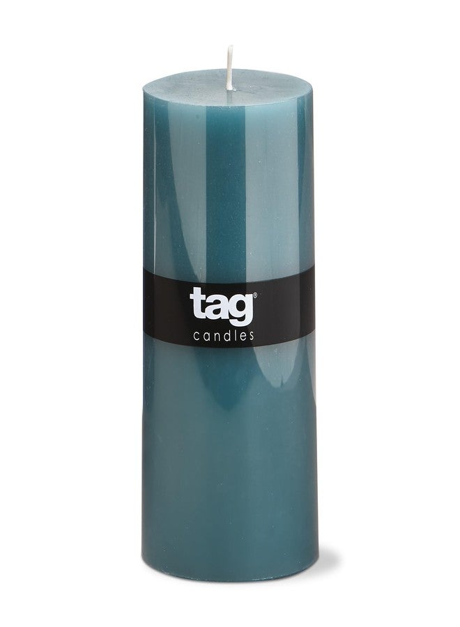 tag Color Studio 3X6 Pillar Teal Smokeless Paraffin Wax Burn Time 85 Hours 3x6 Teal Blue - Image 1