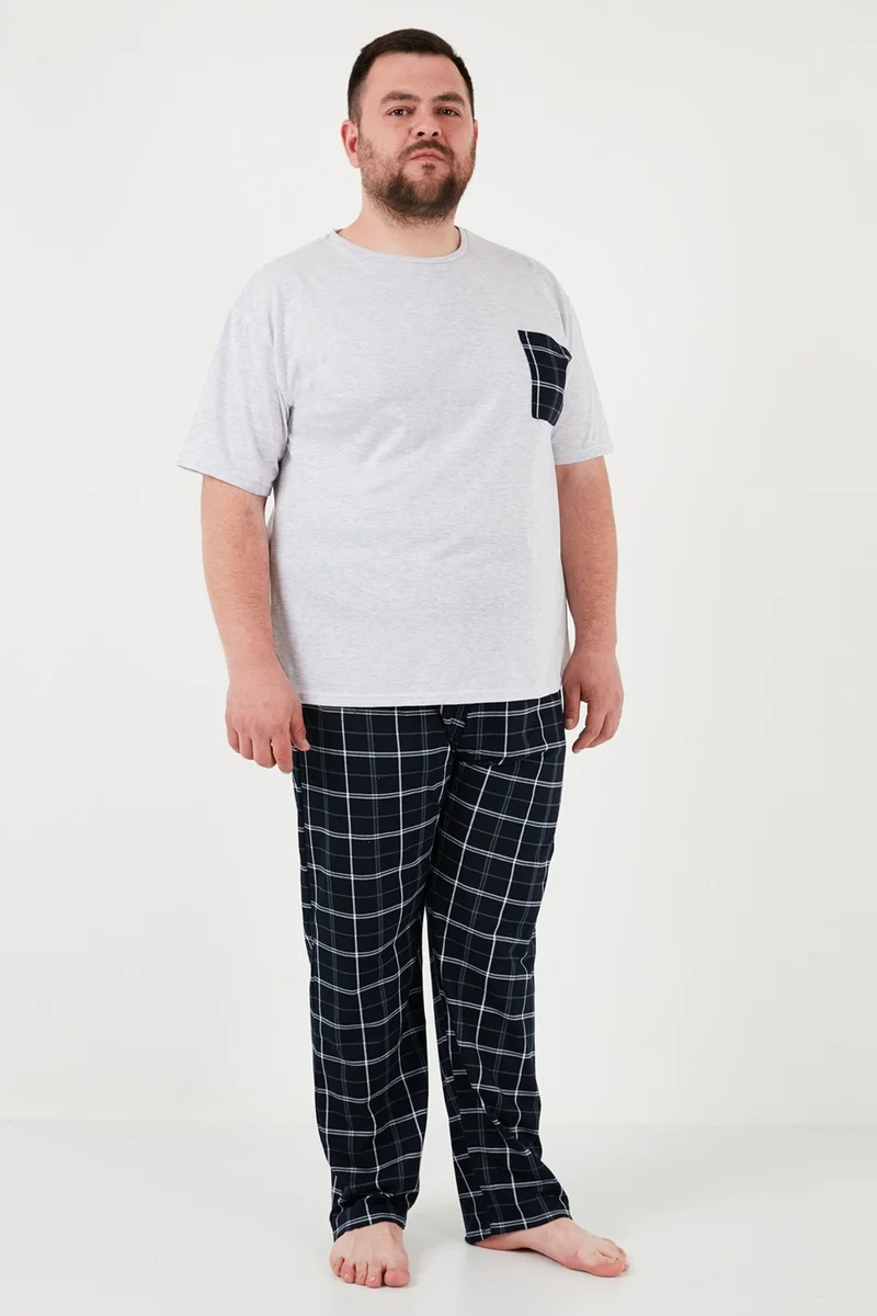 Buratti Cotton Regular Fit Plus Size Pajama Set Men's Pajama Set 6572002B