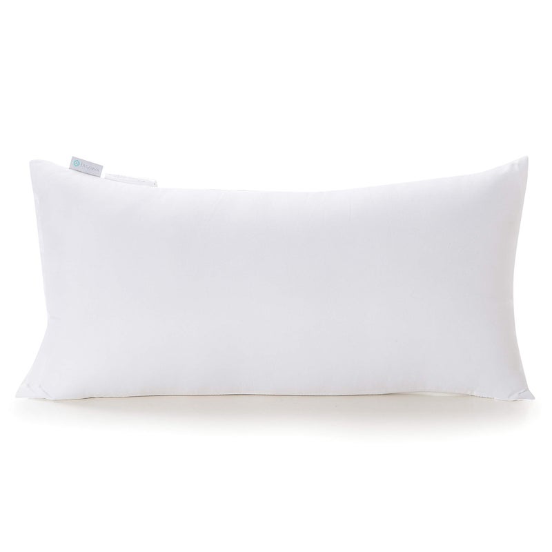 Acanva Fluffy Pillow Insert for Bed Sleeping, Decorative Stuffer Cushion Sham Filler, 12x24 Inch, White - Image 1