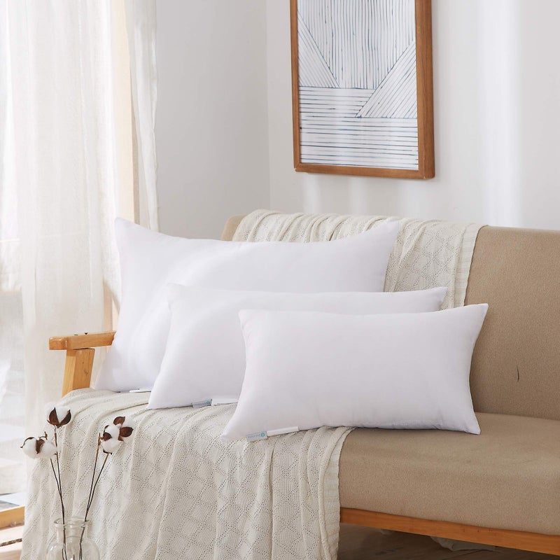 Acanva Fluffy Pillow Insert for Bed Sleeping, Decorative Stuffer Cushion Sham Filler, 12x24 Inch, White - Image 4
