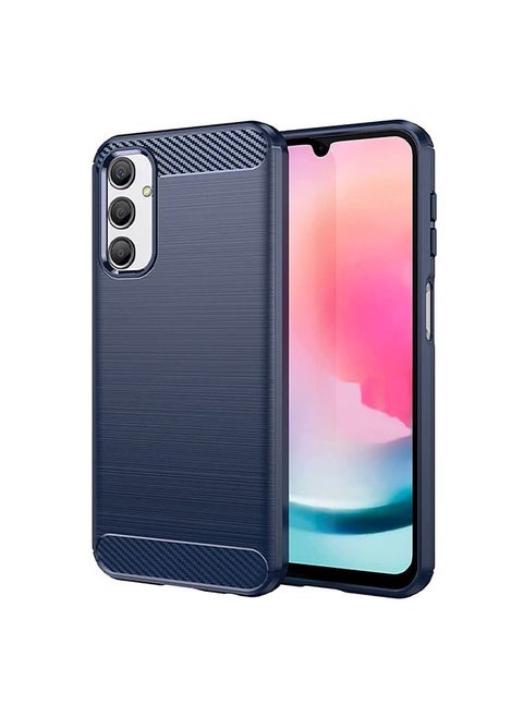 Samsung Galaxy A24 4G Case Soft Carbon Fiber Fashion Design Cover Shockproof Protection Slim Fit Phone Protector Blue
