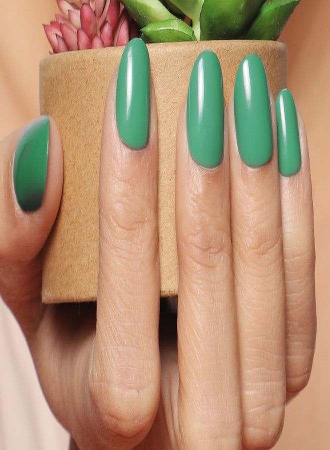 ليك مجموعة أظافر صناعية خضراء من ليك بوتيل - أظافر قابلة لإعادة الاستخدام، طقم فن الأظافر، طقم تمديد الأظافر - مجموعة من 24 قطعة (لا حاجة للغراء) - Image 1