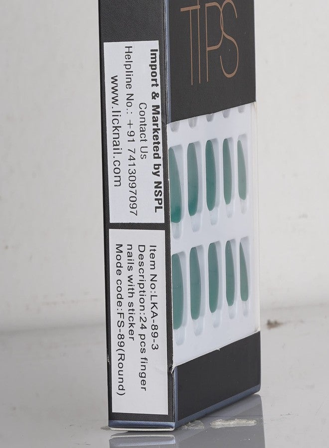 ليك مجموعة أظافر صناعية خضراء من ليك بوتيل - أظافر قابلة لإعادة الاستخدام، طقم فن الأظافر، طقم تمديد الأظافر - مجموعة من 24 قطعة (لا حاجة للغراء) - Image 3