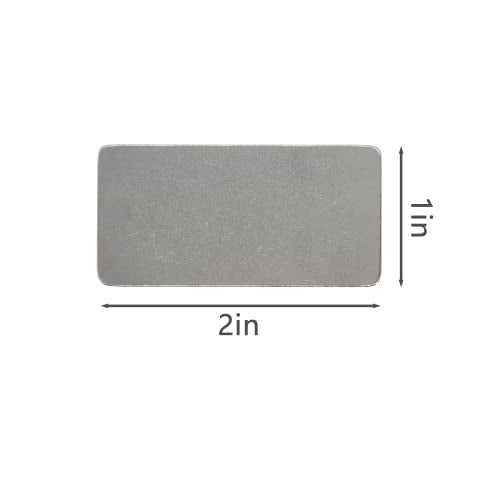 StayMax Stainless Steel Engraving Blank Tags Rectangle Stamping Blanks Blank Metal Plate 25 Pack 1x2Inch - Image 2