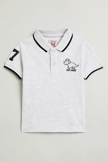 أر أند بي Printed Polo T-Shirt with Short Sleeves