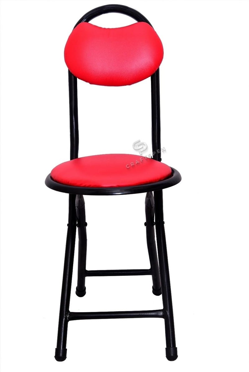 craftspen 18Inch Folding Chair SpaceSaving Easy to Clean and Perfect for Events Gatherings NamazMasjidStudy Red Chair 1pc - Image 1