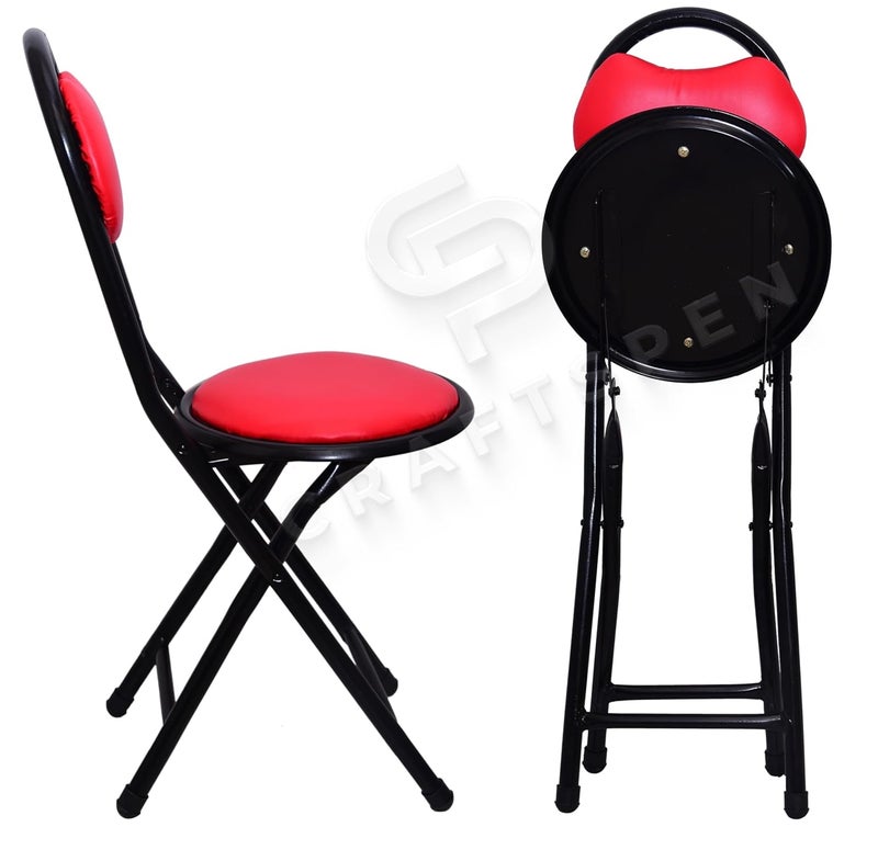 craftspen 18Inch Folding Chair SpaceSaving Easy to Clean and Perfect for Events Gatherings NamazMasjidStudy Red Chair 1pc - Image 4