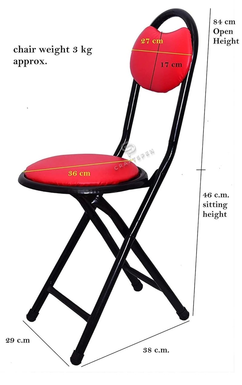 craftspen 18Inch Folding Chair SpaceSaving Easy to Clean and Perfect for Events Gatherings NamazMasjidStudy Red Chair 1pc - Image 2