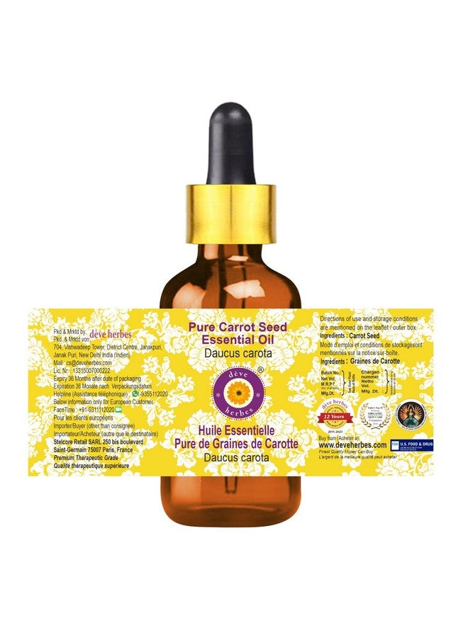 Deve Herbes Carrot Seed Essential Oil (Daucus carota) with Glass Dropper Pure | Non-Sticky | Non-greasy | Lightweight | Men & Women | All Skin Types | Steam Distilled 50ml - Image 3