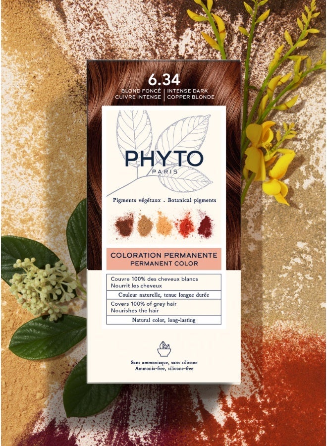 Phyto PhytoColor Permanent Hair Color Kit, Shade 6.34 Dark Copper Blonde, Ammonia-Free Botanical Hair Dye with 100% Grey Coverage - Image 5