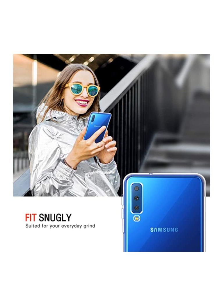 Case Compatible with Samsung Galaxy A7 2018 Case Crystal Clear Soft TPU Gel Case Flexible Silicone Anti-Scratch Protective Transparent TPU Cover - Clear - Image 3