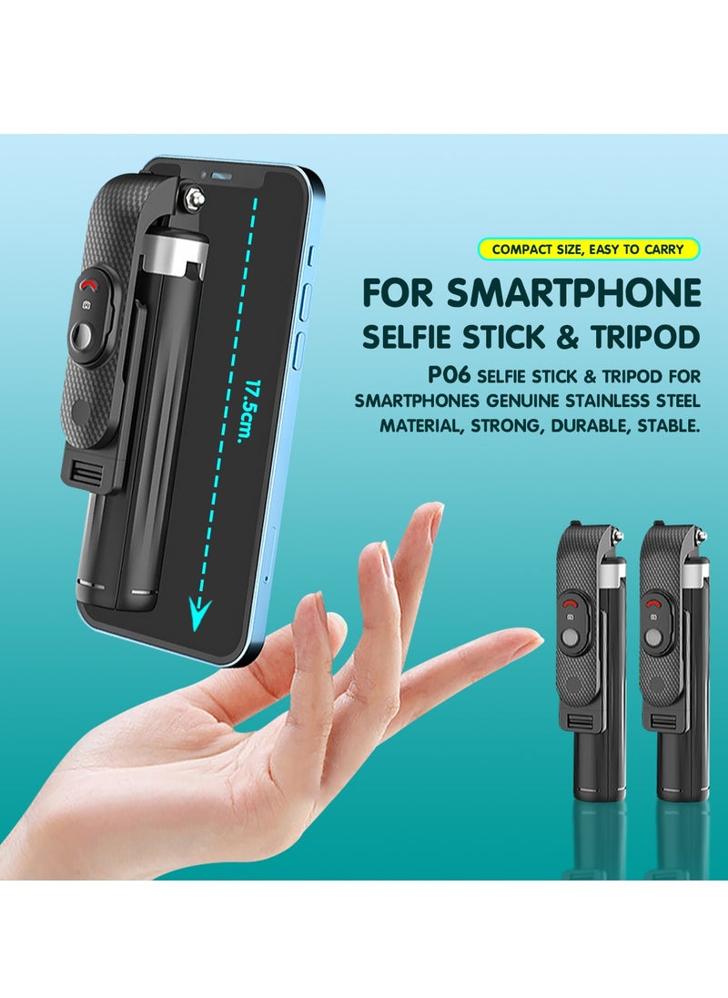 Generic - Wireless Selfie Stick for Smart Phone , Extendable Tripod Selfie Stick With Remote Control Black - Image 1